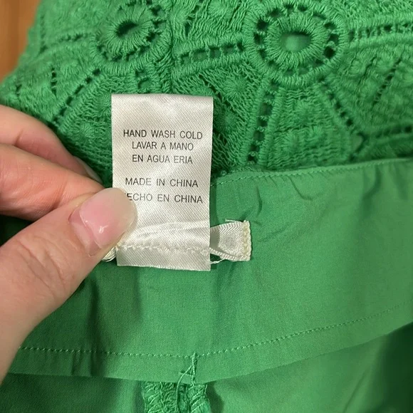 Esley Kelly Green‎ Lace Shorts - Size Large 100% Cotton - Picture 6 of 6